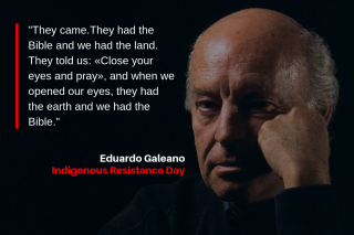 They came. They had the Bible and we had the land. They told us: Close your eyes and pray, and when we opened our eyes, they had the earth and we had the Bible.png