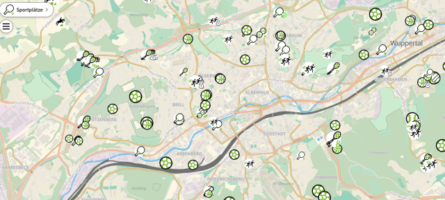 Ausschnitt aus der Map-Complete Karte Sportplätze