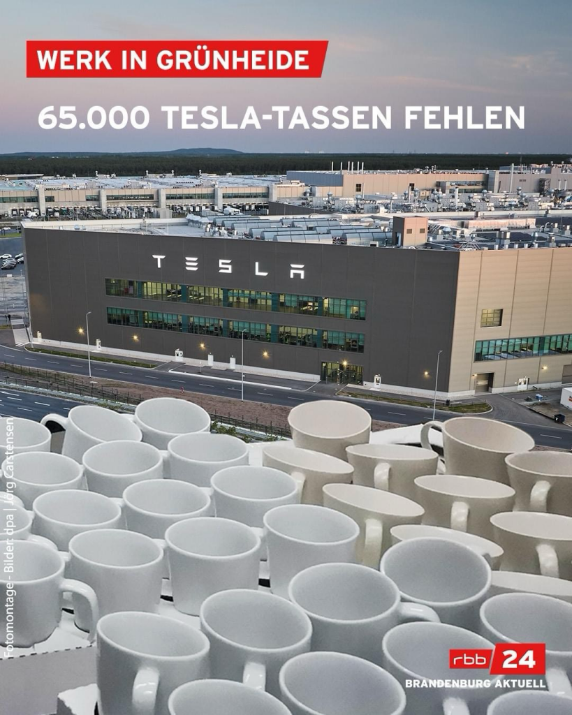 65.000 Tesla Tassen in Grünheide fehlen 