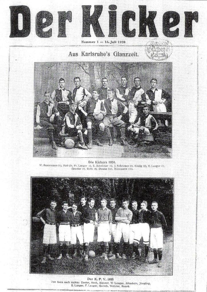 Heftcover 
Der Kicker 
Nummer 1 – 14. Juli 1920 
Aus Karlsruhe's Glanzzeit 