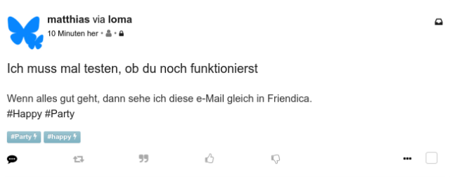 Eingehende e-Mail in der Timeline