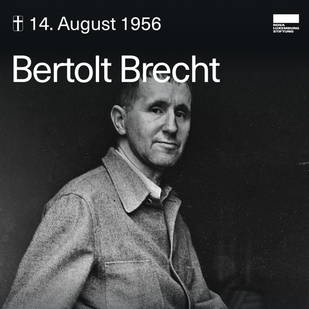 Ein Schwarzweißfoto von Bertolt Brecht.