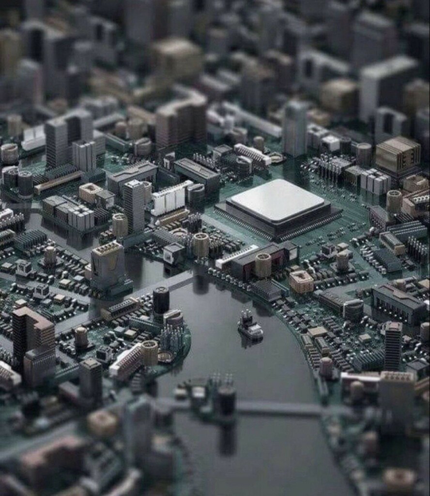 a typical city from top camera view  … but with circuit components … beautifull


found in at this reddit hole: https://www.reddit.com/r/ImagesAlbum/comments/111kcqr/circuit_city/