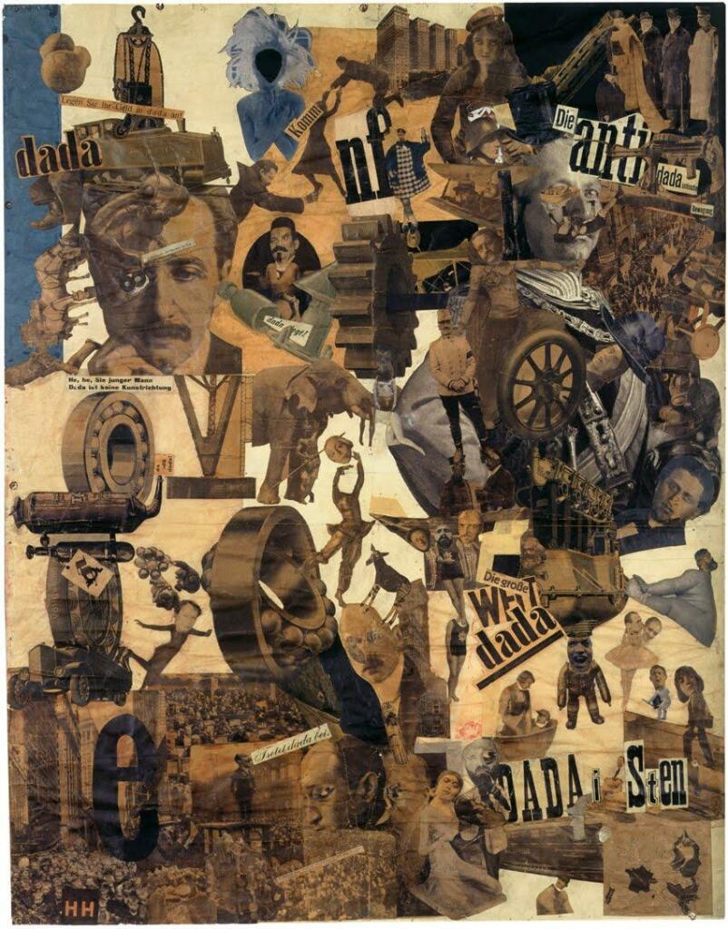 Hannah Höch: Schnitt mit dem Küchenmesser DADA durch die letzte Weimarer Bierbauchkulturepoche (Collage 1919) 
Neue Nationalgalerie Berlin 