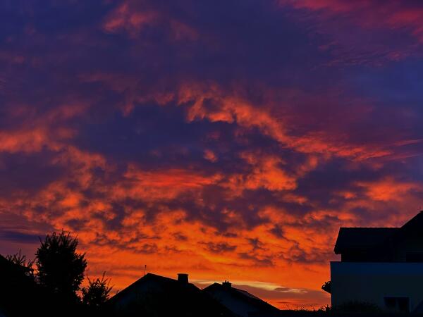 Fotos eines wunderschönen Sonnenaufgang ist bei mir hinterm Haus