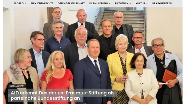 Die erste Zusammenkunft: Ganz links unten Angelika Barbe, daneben Susanne Dagen und Max Otte, im gelben Blazer Erika Steinbach, davor Jacklin Chatschadorian, David Berger und Imad Karim ganz rechts. Hinter Barbe im dunkelblauen Hemd Ulrich Kutschera, schräg darüber Henning Zoz. (Bild: Screenshot von philosophia-perennis.com)