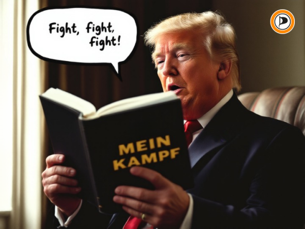 !B Trump liest mein Kampf und sagt "Fight, fight, fight!"