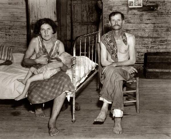 Baumwoll-Pachtfarmerfamilie in Alabama, 1936 