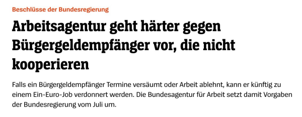 Arbeitsaentur geht härter gegen Bürgergeld Empfänger vor, die nicht kooperieren. Falls ein Bürgergeld Empfänger Termine versäumt oder Arbeit ablehnt, kann er künftig zu einem 1 € Job verdonnert werden. 